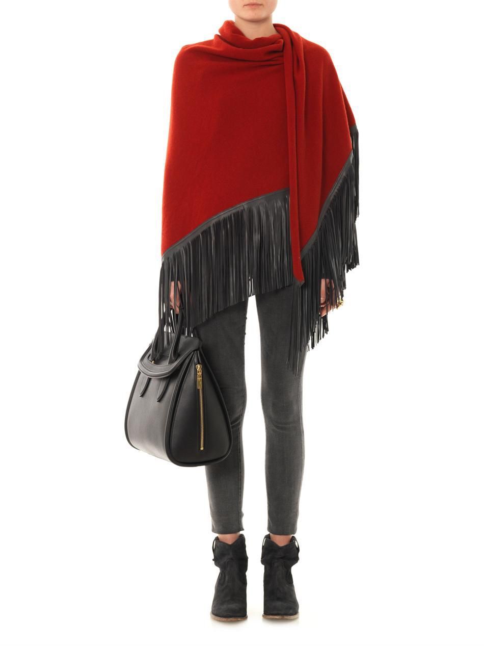 WhatsApp Image 2025-09-12 at 22.48.12 Wool shawl with leather - One size - Image 1